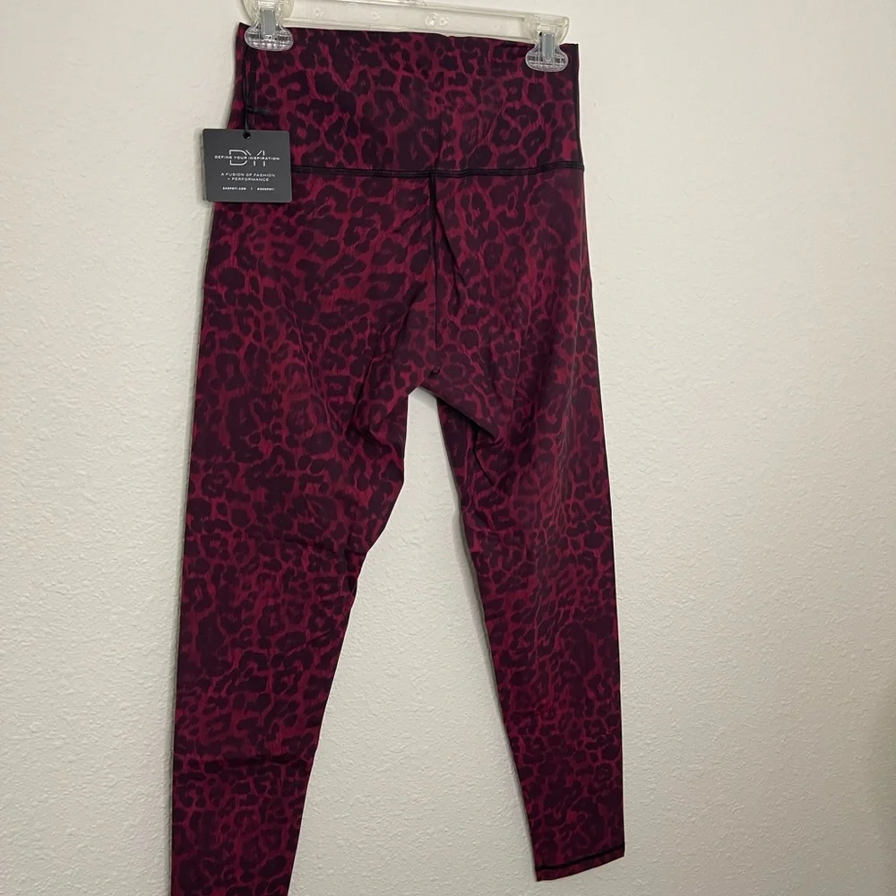 DYI Burgundy Leopard Print High-Waist Leggings & Crop Top Set
